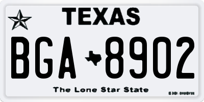 TX license plate BGA8902