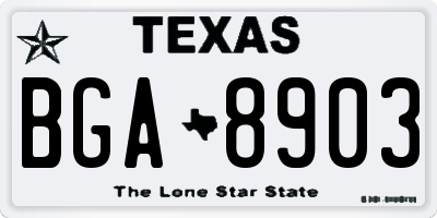 TX license plate BGA8903