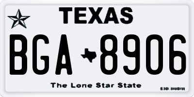 TX license plate BGA8906