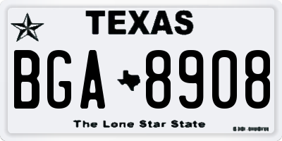 TX license plate BGA8908