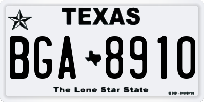 TX license plate BGA8910