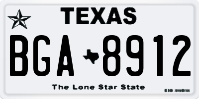 TX license plate BGA8912