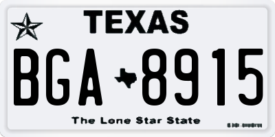 TX license plate BGA8915