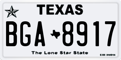 TX license plate BGA8917