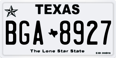 TX license plate BGA8927