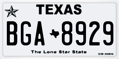 TX license plate BGA8929