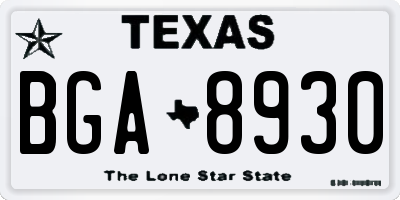 TX license plate BGA8930