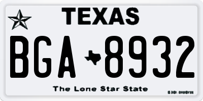TX license plate BGA8932