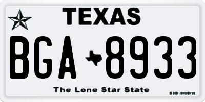 TX license plate BGA8933