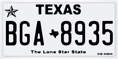TX license plate BGA8935