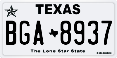 TX license plate BGA8937