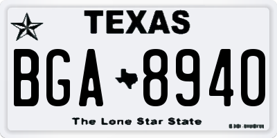 TX license plate BGA8940