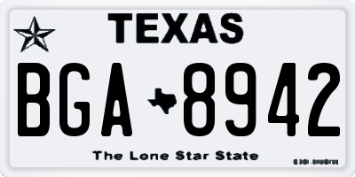 TX license plate BGA8942