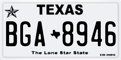 TX license plate BGA8946