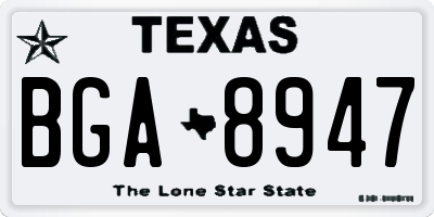 TX license plate BGA8947