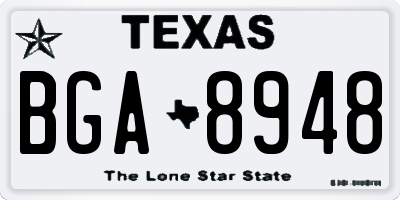 TX license plate BGA8948