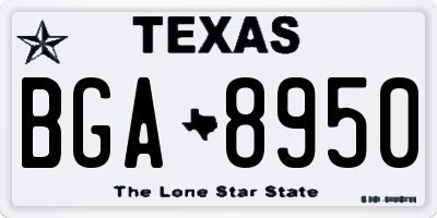 TX license plate BGA8950