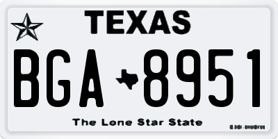TX license plate BGA8951