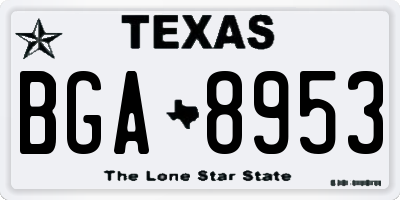 TX license plate BGA8953