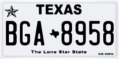 TX license plate BGA8958