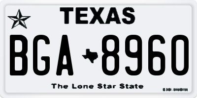 TX license plate BGA8960