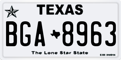 TX license plate BGA8963