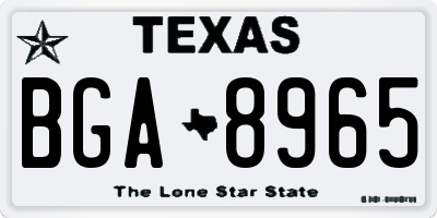 TX license plate BGA8965