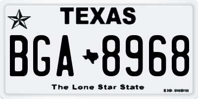 TX license plate BGA8968