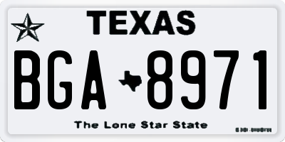 TX license plate BGA8971