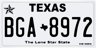 TX license plate BGA8972