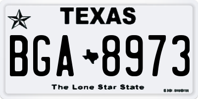 TX license plate BGA8973