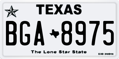 TX license plate BGA8975