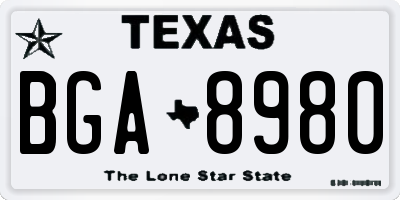 TX license plate BGA8980