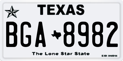 TX license plate BGA8982