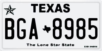 TX license plate BGA8985