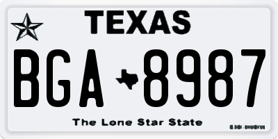 TX license plate BGA8987
