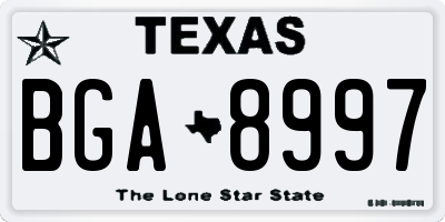 TX license plate BGA8997