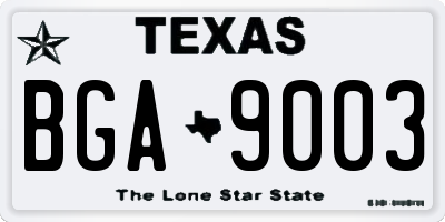 TX license plate BGA9003