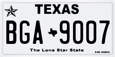 TX license plate BGA9007