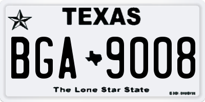 TX license plate BGA9008