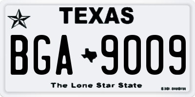 TX license plate BGA9009