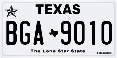 TX license plate BGA9010