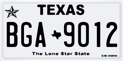 TX license plate BGA9012