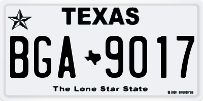 TX license plate BGA9017
