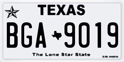 TX license plate BGA9019