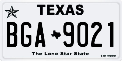 TX license plate BGA9021