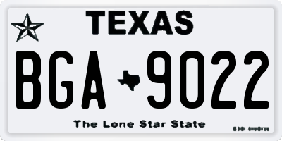 TX license plate BGA9022