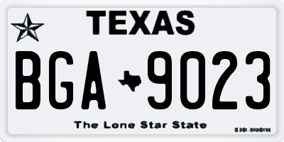 TX license plate BGA9023