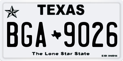 TX license plate BGA9026