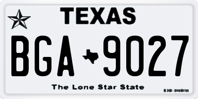 TX license plate BGA9027